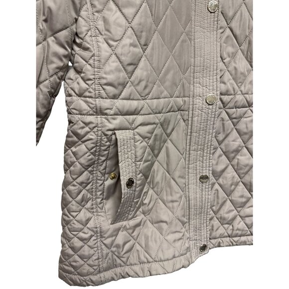 Michael Kors Anorak Women's Coat Quilted Jacket Tan Hooded Zip Size Small - Picture 3 of 13